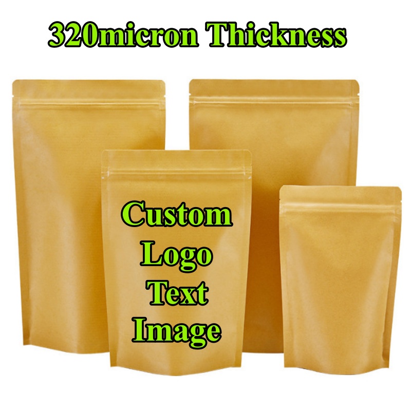 Coffee Tea In Chinese - 100PCS Stand-up Kraft Paper Foil Ziplock