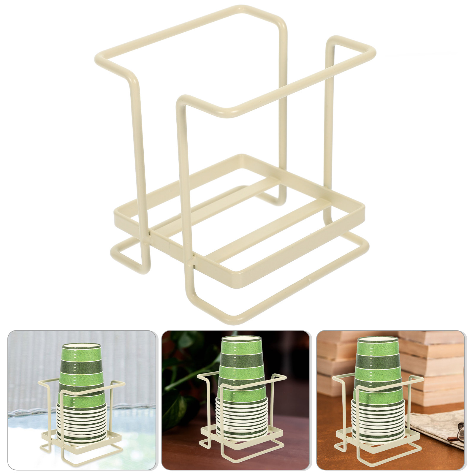 Coffee Tea Cups - Space Saving Iron Paper Cup Holder