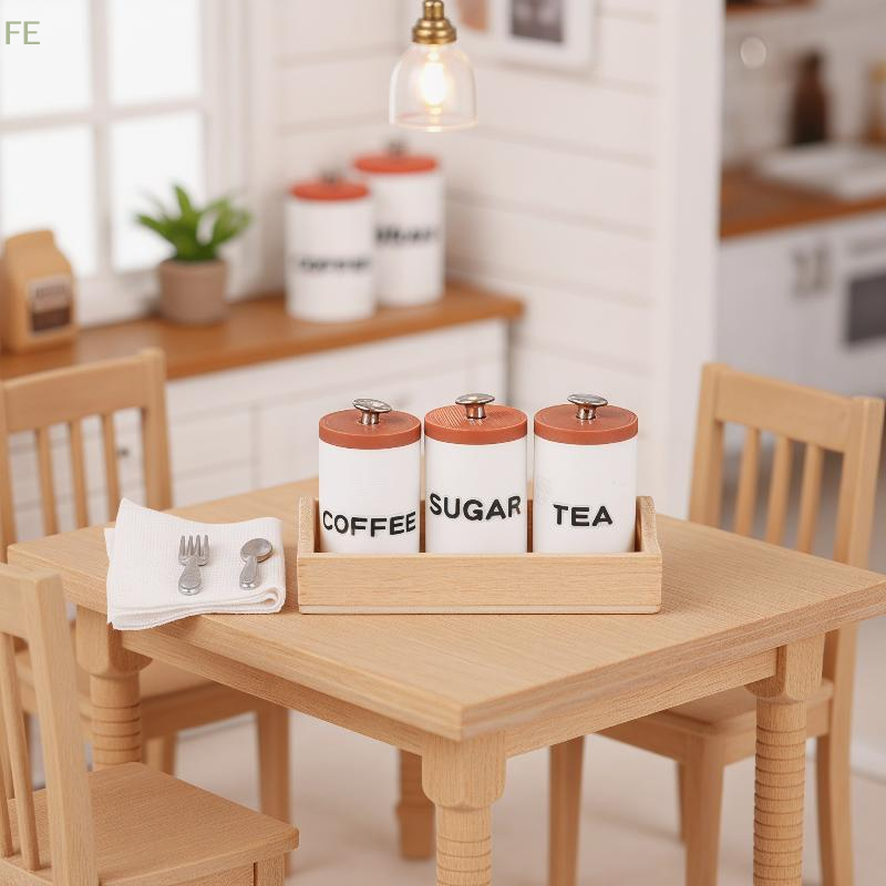 Tea Coffee Utensils - 3Pcs 1/12 Dollhouse Tea Coffee Sugar