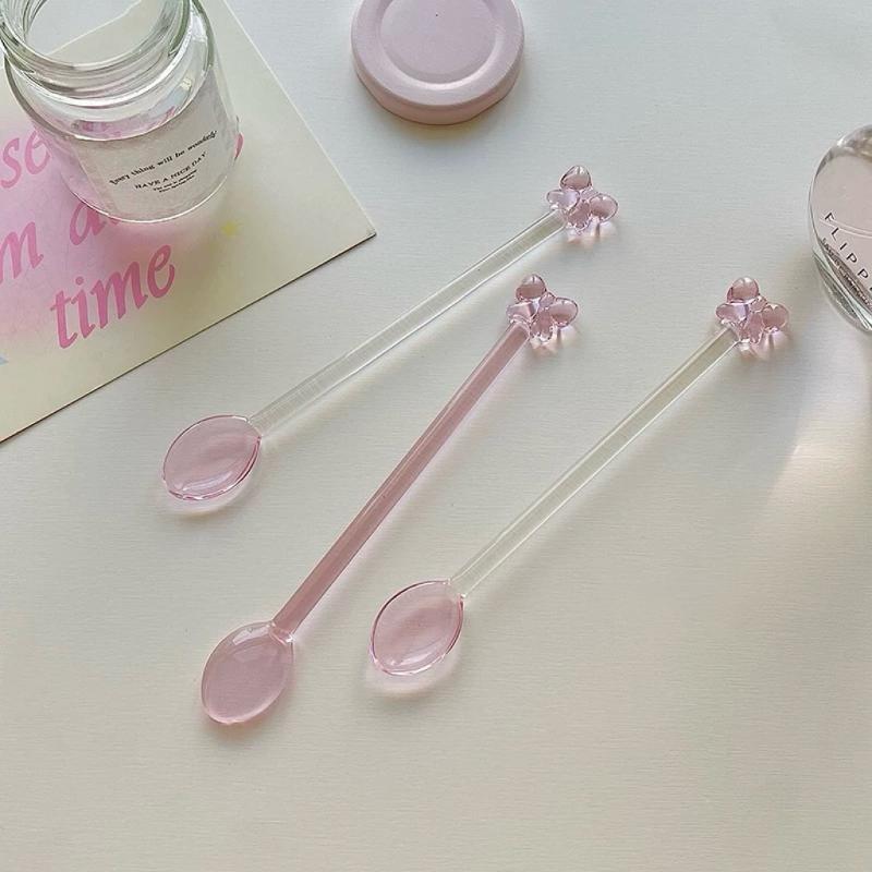 Pink Bow-Adorned Glass Coffee  – обзор и цена Tea Coffee Utensils