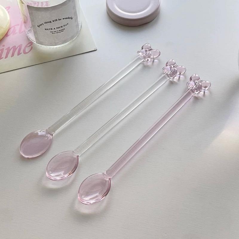 Pink Bow-Adorned Glass Coffee  – обзор и цена Tea Coffee Utensils