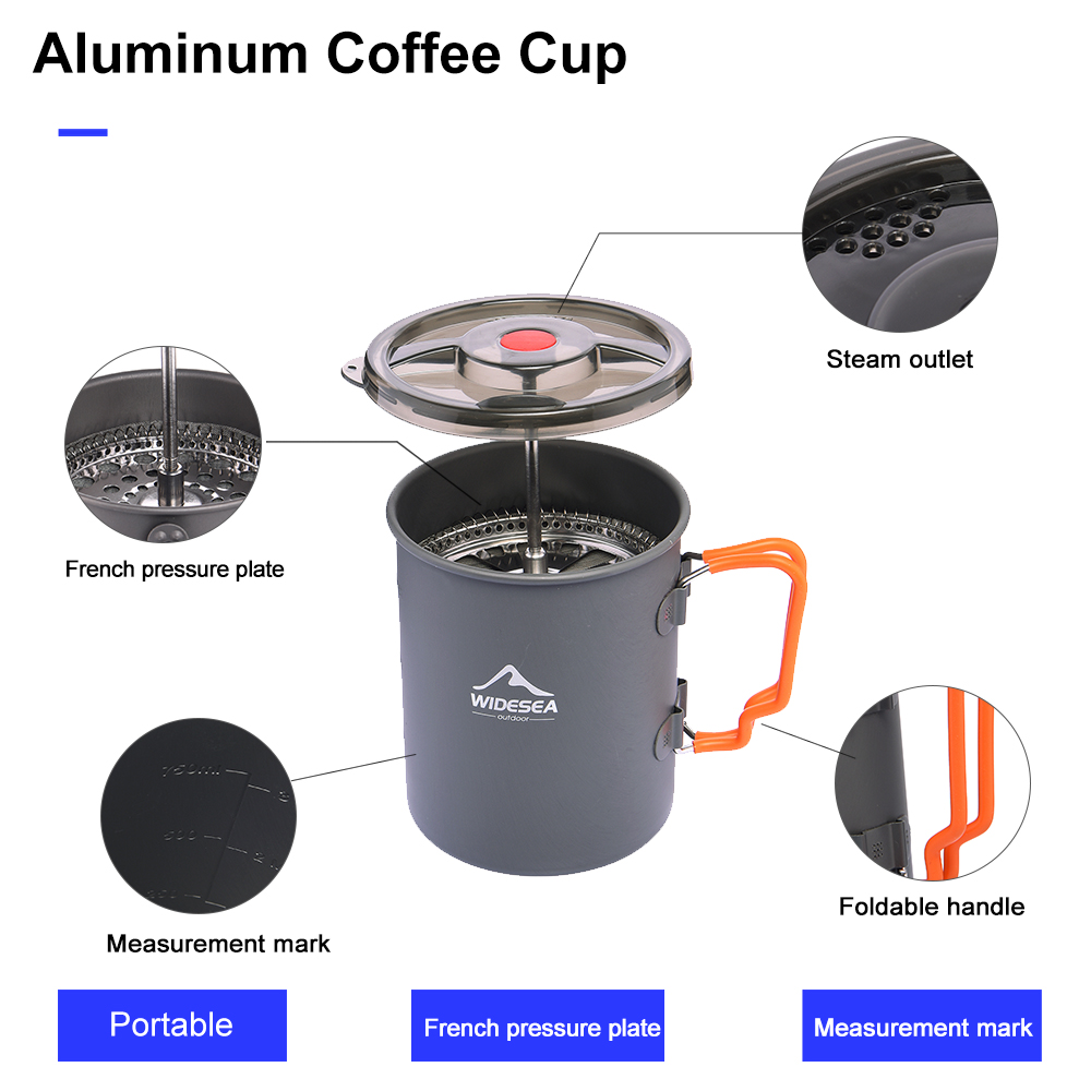 Widesea Camping Coffee Pot wit – обзор и цена French Press Glass