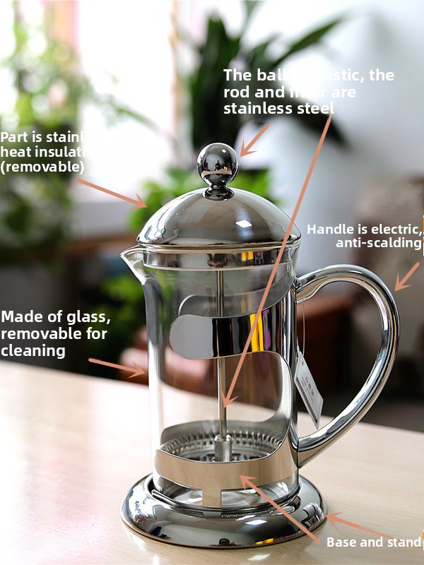 Stainless Steel Glass Tea Pot  – обзор и цена French Press Glass