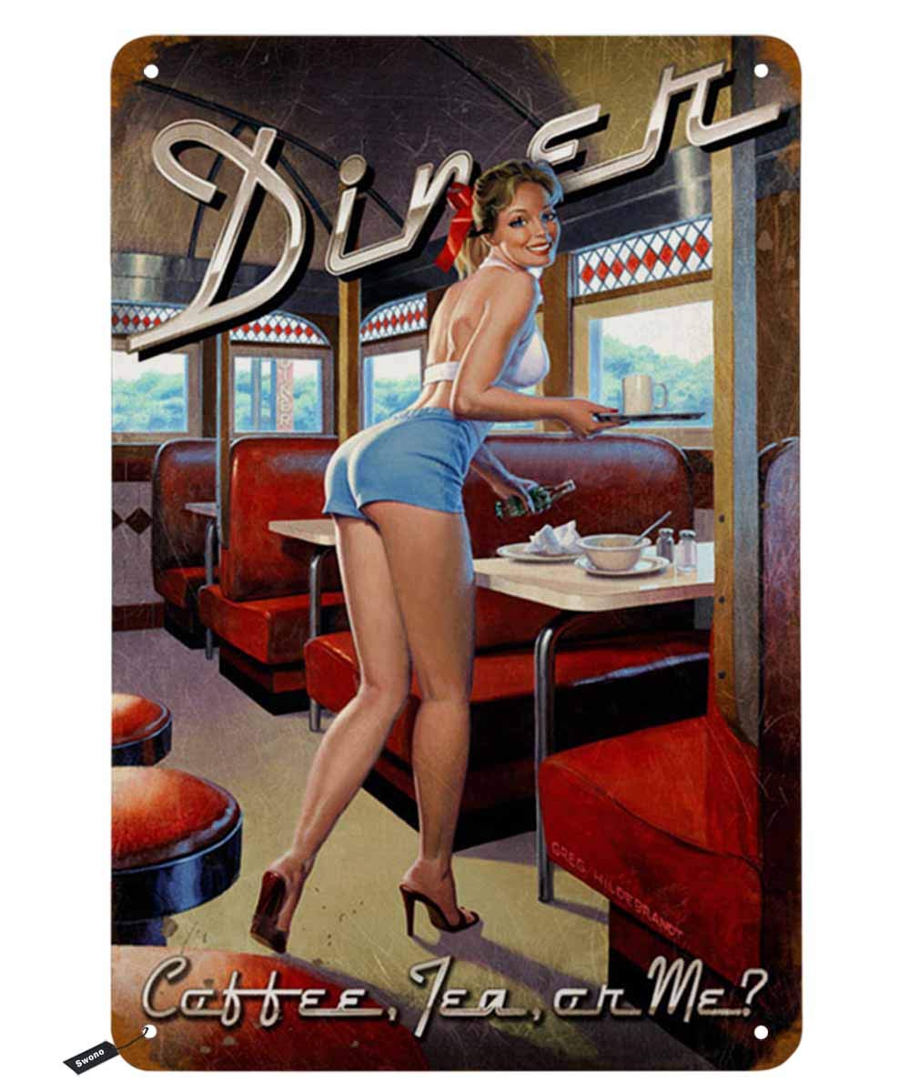 Swono Dinner Tin Signs,Pinup G – обзор и цена Coffee Tea With Me